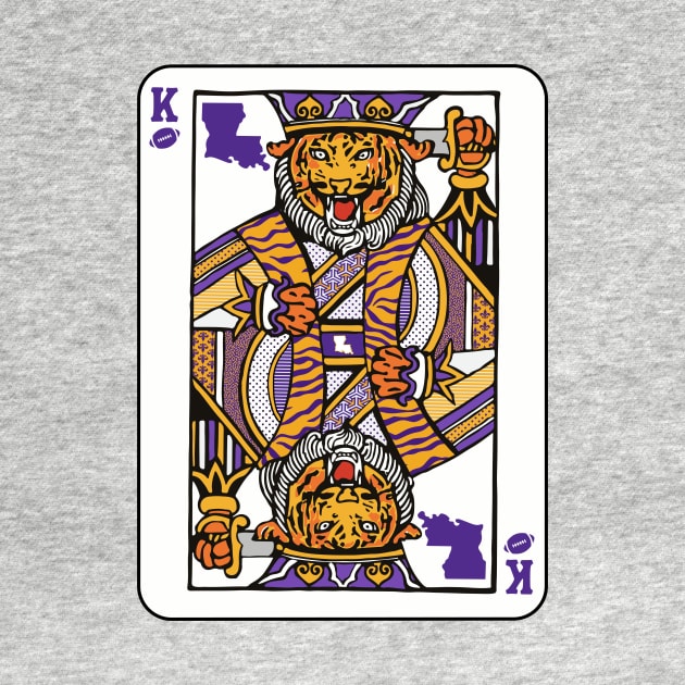 Louisiana Tiger King Playing Card // Awesome King Tiger Purple and Gold by SLAG_Creative